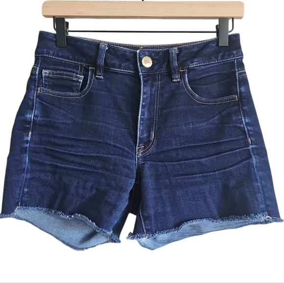 ๐ต 2 for $40 ๐ต AMERICAN EAGLE RAW HEM HI-RISE SHORTIE - Picture 2 of 8